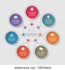 Vector infographic template for diagram, graph, presentation, chart, business concept with 7 options.