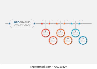 Vector infographic template for diagram, graph, presentation, chart, business concept with 6 options.