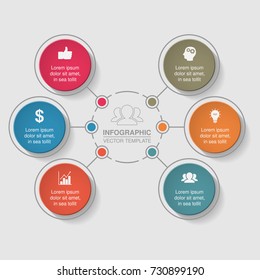 Vector infographic template for diagram, graph, presentation, chart, business concept with 6 options.