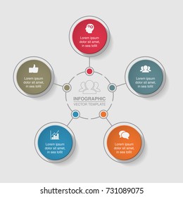 Vector infographic template for diagram, graph, presentation, chart, business concept with 5 options.