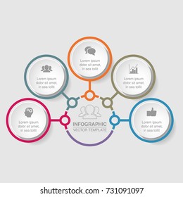 Vector infographic template for diagram, graph, presentation, chart, business concept with 5 options.