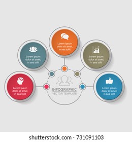 Vector infographic template for diagram, graph, presentation, chart, business concept with 5 options.
