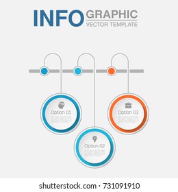 Vector infographic template for diagram, graph, presentation, chart, business concept with 3 options.