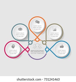 Vector infographic template for diagram, graph, presentation, chart, business concept with 5 options.