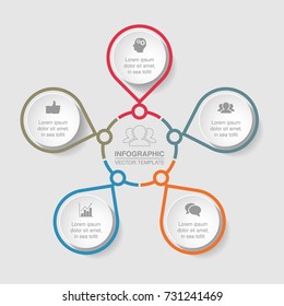 Vector infographic template for diagram, graph, presentation, chart, business concept with 5 options.