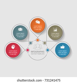 Vector infographic template for diagram, graph, presentation, chart, business concept with 5 options.