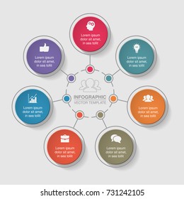 Vector infographic template for diagram, graph, presentation, chart, business concept with 7 options.