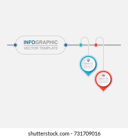 Vector infographic template for diagram, graph, presentation, chart, business concept with 2 options.