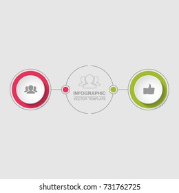 Vector infographic template for diagram, graph, presentation, chart, business concept with 2 options.
