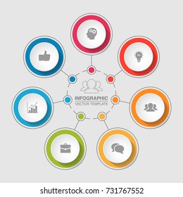 Vector infographic template for diagram, graph, presentation, chart, business concept with 7 options.