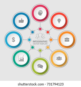 Vector infographic template for diagram, graph, presentation, chart, business concept with 8 options.