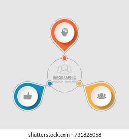 Vector infographic template for diagram, graph, presentation, chart, business concept with 3 options.
