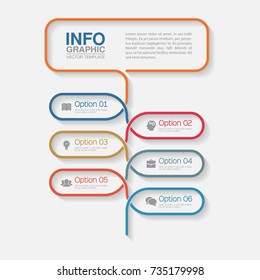Vector infographic template for diagram, graph, presentation, chart, business concept with 6 options.