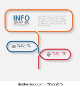 Vector infographic template for diagram, graph, presentation, chart, business concept with 2 options.
