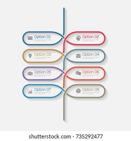 Vector infographic template for diagram, graph, presentation, chart, business concept with 8 options.