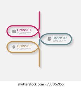 Vector infographic template for diagram, graph, presentation, chart, business concept with 3 options.