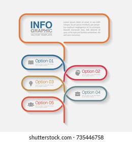Vector infographic template for diagram, graph, presentation, chart, business concept with 5 options.