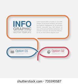 Vector infographic template for diagram, graph, presentation, chart, business concept with 2 options.