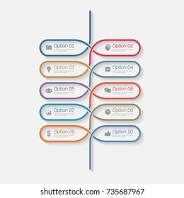 Vector infographic template for diagram, graph, presentation, chart, business concept with 10 options.