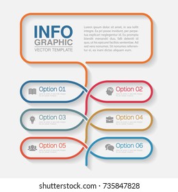 Vector infographic template for diagram, graph, presentation, chart, business concept with 6 options.