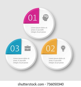 Vector infographic template for diagram, graph, presentation, chart, business concept with 3 options.
