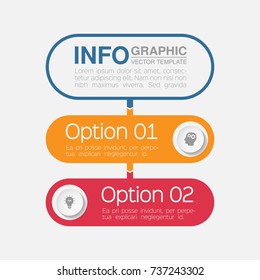 Vector infographic template for diagram, graph, presentation, chart, business concept with 2 options.