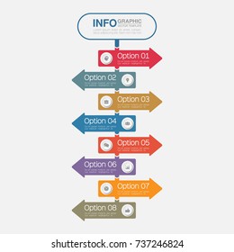 Vector infographic template for diagram, graph, presentation, chart, business concept with 8 options.