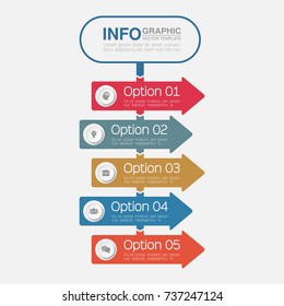 Vector infographic template for diagram, graph, presentation, chart, business concept with 5 options.