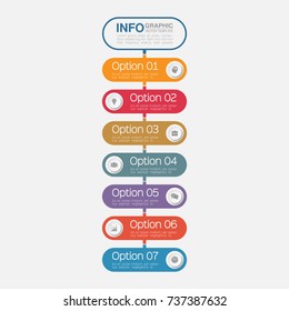 Vector infographic template for diagram, graph, presentation, chart, business concept with 7 options.
