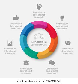 Vector infographic template for diagram, graph, presentation, chart, business concept with 7 options.