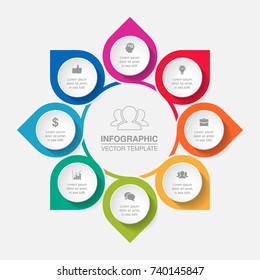 Vector infographic template for diagram, graph, presentation, chart, business concept with 8 options.