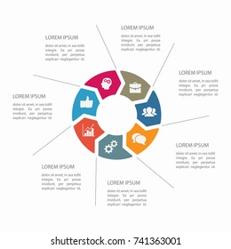 Vector infographic template for diagram, graph, presentation, chart, business concept with 7 options.