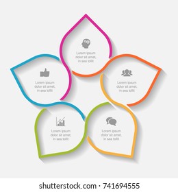 Vector infographic template for diagram, graph, presentation, chart, business concept with 5 options.