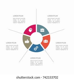 Vector infographic template for diagram, graph, presentation, chart, business concept with 5 options.