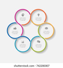 Vector infographic template for diagram, graph, presentation, chart, business concept with 6 options.