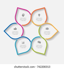 Vector infographic template for diagram, graph, presentation, chart, business concept with 6 options.