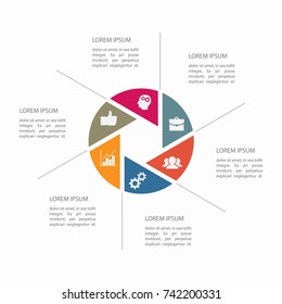 Vector infographic template for diagram, graph, presentation, chart, business concept with 6 options.