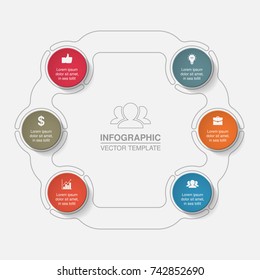Vector infographic template for diagram, graph, presentation, chart, business concept with 6 options.