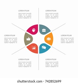 Vector infographic template for diagram, graph, presentation, chart, business concept with 6 options.