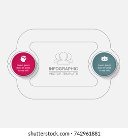 Vector infographic template for diagram, graph, presentation, chart, business concept with 2 options.