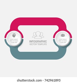 Vector infographic template for diagram, graph, presentation, chart, business concept with 2 options.