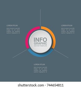 Vector infographic template for diagram, graph, presentation, chart, business concept with 3 options.
