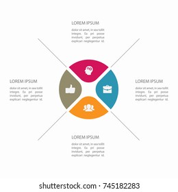 Vektorgrafik-Vorlage für Diagramm, Grafik, Präsentation, Diagramm, Geschäftskonzept mit 4 Optionen.