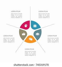 Vector infographic template for diagram, graph, presentation, chart, business concept with 5 options.