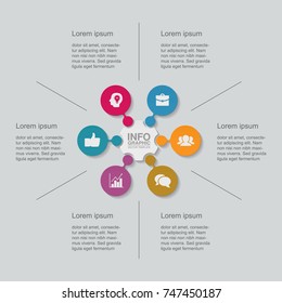 Vector infographic template for diagram, graph, presentation, chart, business concept with 6 options.