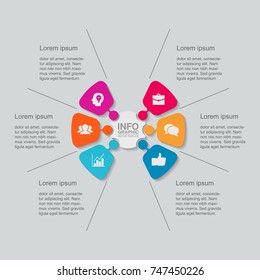 Vector infographic template for diagram, graph, presentation, chart, business concept with 6 options.