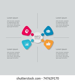 Vector infographic template for diagram, graph, presentation, chart, business concept with 4 options.
