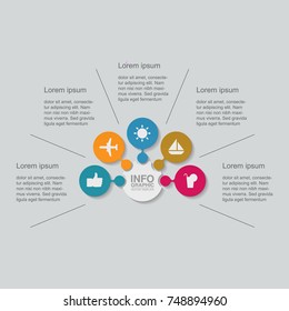 Vector infographic template for diagram, graph, presentation, chart, business concept with 5 options.