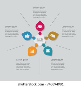 Vector infographic template for diagram, graph, presentation, chart, business concept with 5 options.