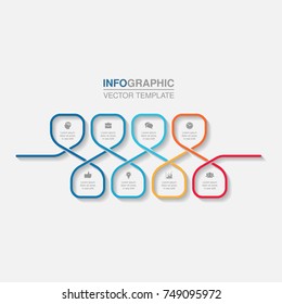 Vector infographic template for diagram, graph, presentation, chart, business concept with 8 options.